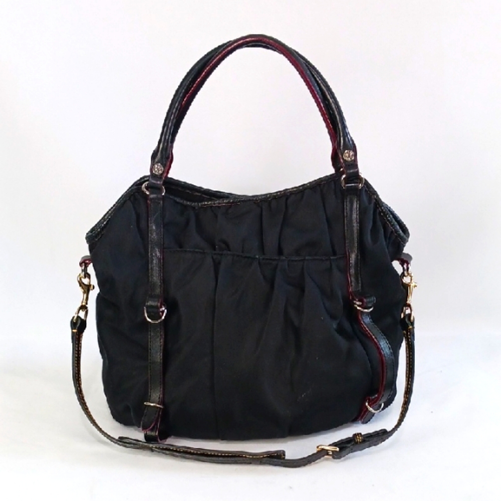 MZ Wallace Blk Nylon W Long Strap Bag.